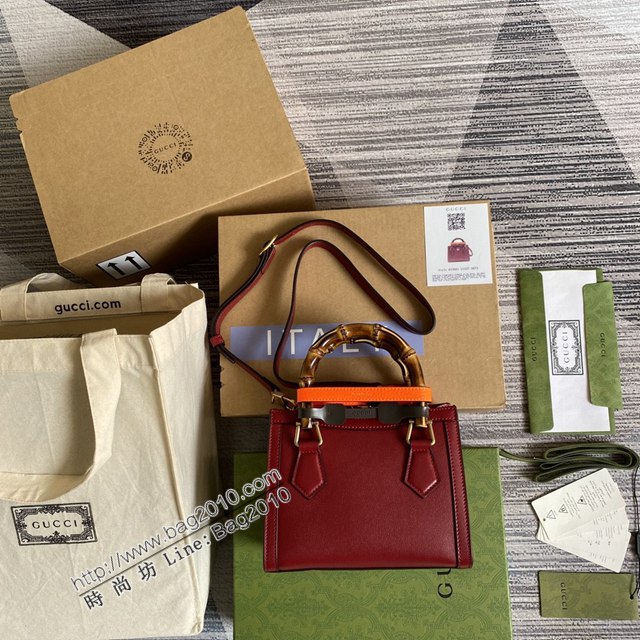 Gucci新款女包 古馳全皮手提肩背竹節包 Gucci迷你托特包 655661  ydg3306